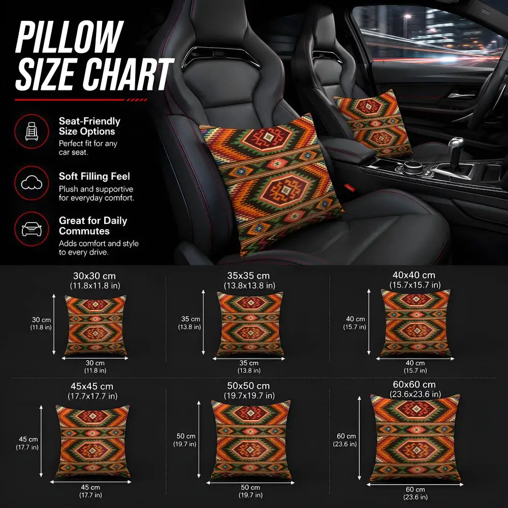 Vintage Turkish Kilim Navaho Cushion Cover 1pc Square Throw Pillow Cover Soft Fabric Removable Washable Couch Bed Chair