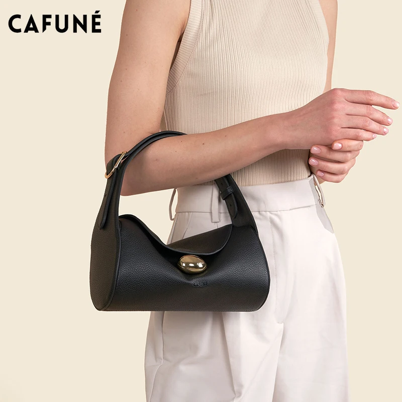 2024 Fashion CAFUNE Ladies Leather CAFUNE Stance Wallet Shoulder Messenger Handbag Trapezoidal Large Size Bag Hot