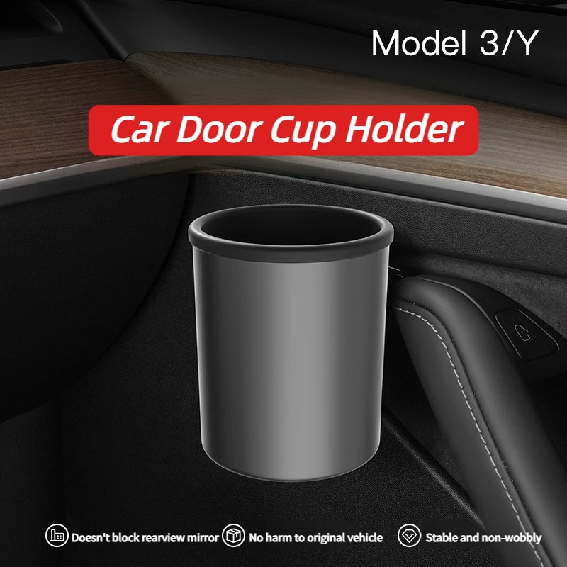 

Set Car Door Cup Holder for Tesla Model 3 Highland Model YJuniper 2025 4Pcs Handle Coffee Drink Holder Box Car Accessories