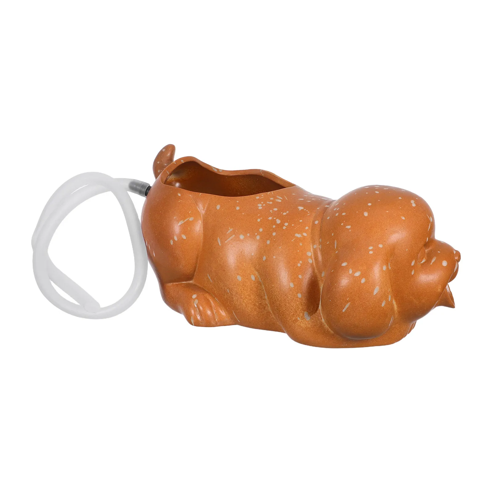 

Ceramic Dog Aquarium Decor Puppy Fountain Spitter Planter Fish Tank Water Feature Garden Pond Jar Decorative Waterfall