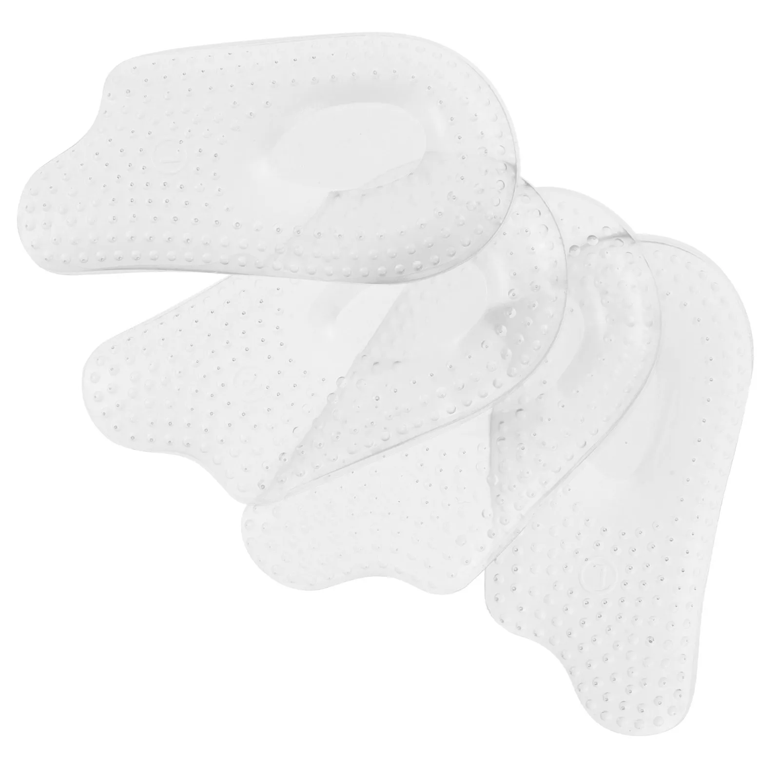 4Pcs Silicone Gel Heel Cushion Pads Transparent Reusable Ergonomic Halfsize Fit for Women Men Athletic Shoes High Heels Daily