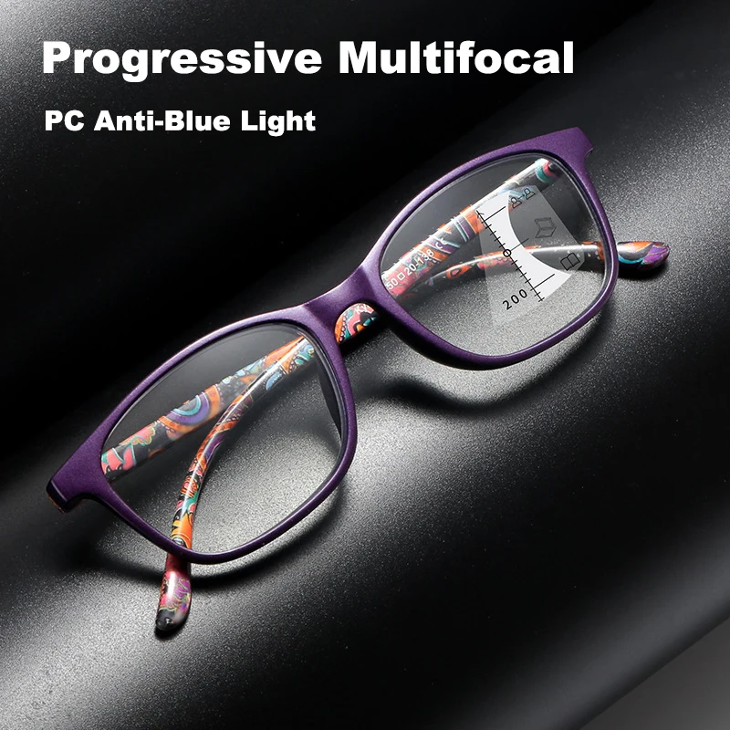 

2024 Fashion Progressive Multi TR90 Reading Glasses Men Smart zoom Women Full frame Ultra-light Anti-blue light Eyeglasses