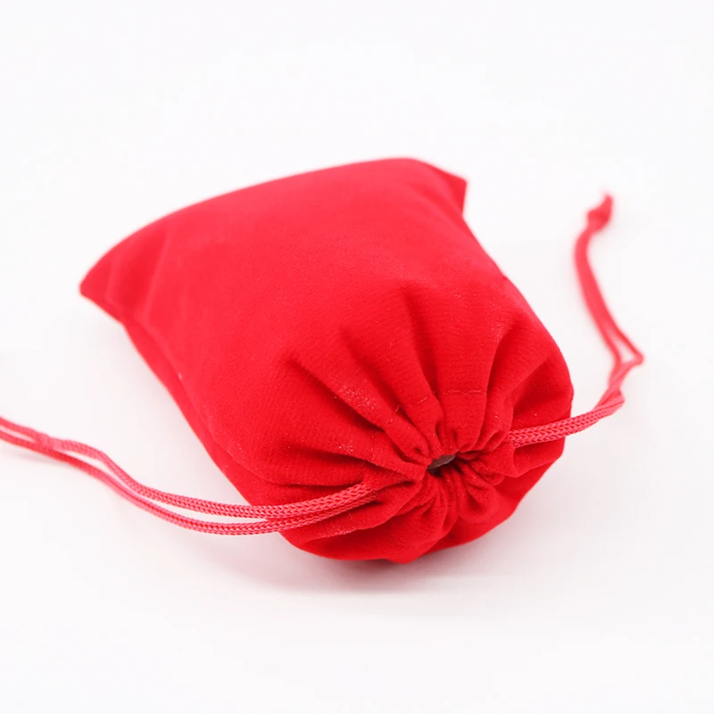 10pcs/lot 5*7cm 7*9cm 9*12cm Red Jewelry Packaging Pouch Velvet Drawstring Bag for Gift Small Treat Bag Fast Delivery