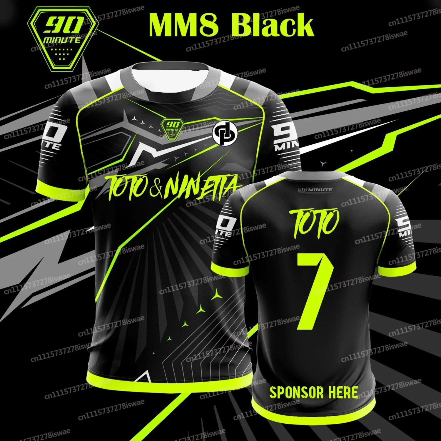 Esports Style Summer Hot Selling Breathable Loose Short Sleeved T-shirt 90 Minute Series 3D Printed Sports Enthusiast T-shirt