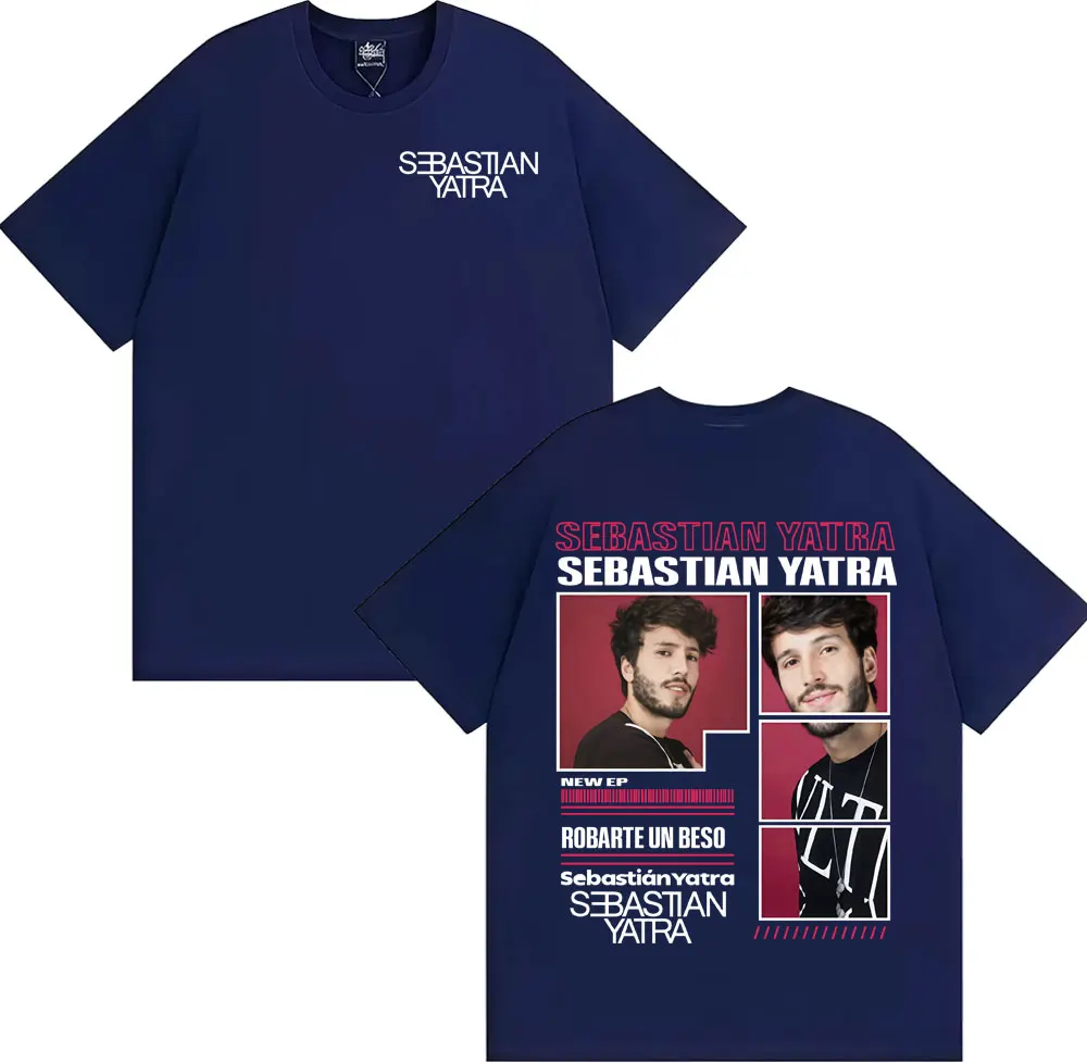 Singer Sebastian Yatra Album 2025 Tour Merch Tee Shirt Men Women Fashion Hip Hop Pop Music T-shirt Summer Tops Oversized T Shirt