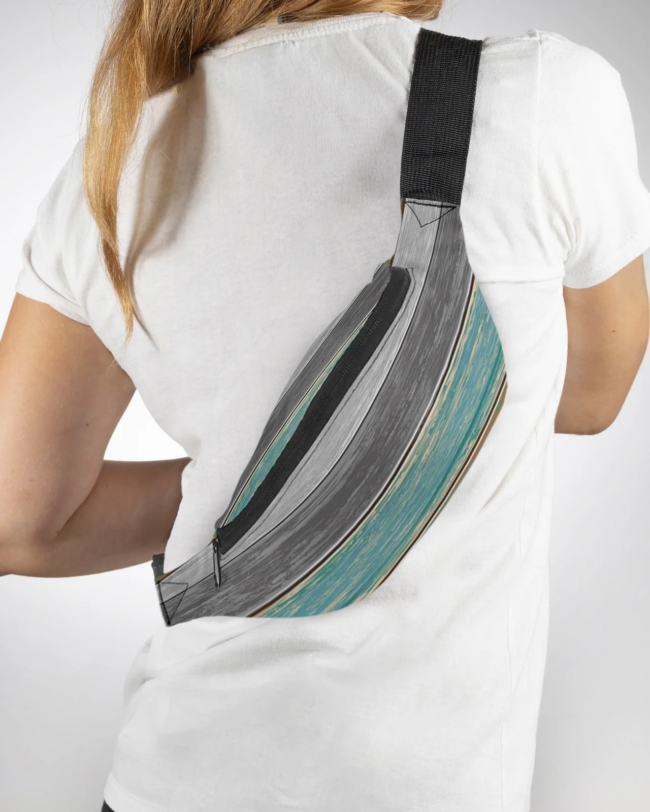 Retro Farm Barn Wood Grain Green Gray Gradient Men Women Waist Bag Fanny Pack Belt Bag Wallet Pouch Waterproof Banana Hip Bags