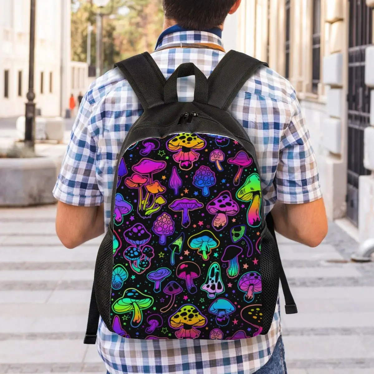 Paddenstoel Patroon Laptop Rugzak Vrouwen Mannen Mode Boekentas Voor School Student Psychedelische Magic Boho Tas