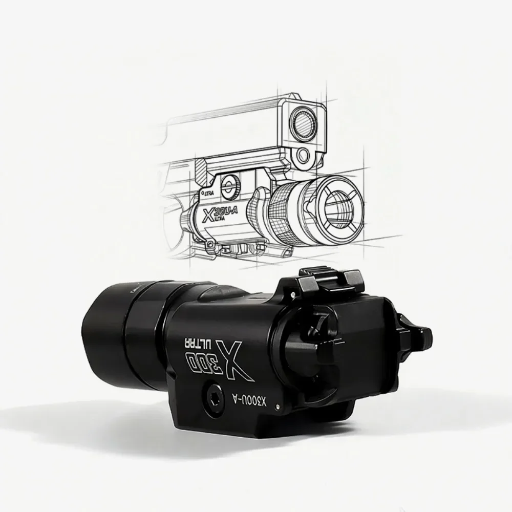 X400/X300 Taktische Taschenlampe Combo Rot-Grün-Punkt 1000 Lumen LED-Visierlicht für Picatinny-Schiene, Airsoft & Jagd – Detail 9