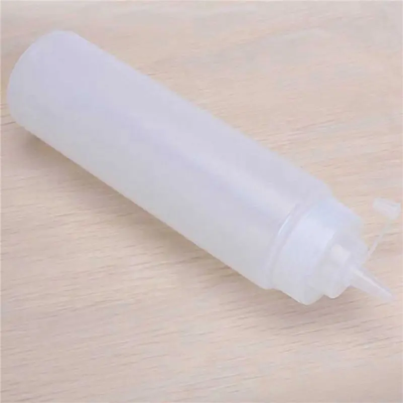 YLS-10X 250Ml White Transparent Plastic Sauce Squeeze Bottle Dispenser With Cap
