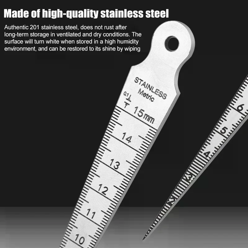 /TPz/Stainless Steel Taper Gauge Feeler Inner Diameter Ruler Hole Measuring Tool For Taper Aperture Scale 1-15mm