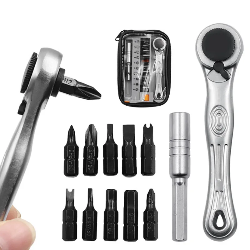 

Мини-велосипедный ключ с трещоткой, приводной трещоточный ключ 1/4, быстроразъемный торцевой ключ, отвертка, инструмент, велосипедный шестигранный ключ, гаечный ключ