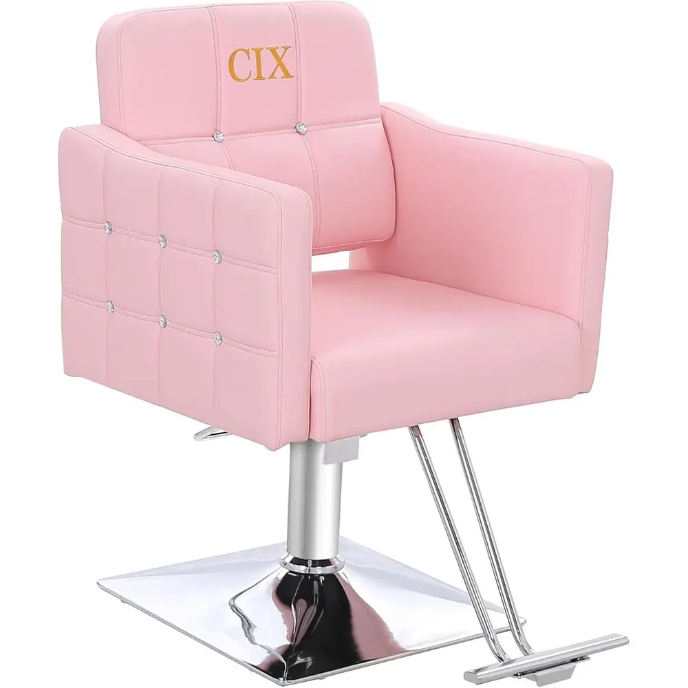 

Heavy-Duty Hydraulic Stylist Chair with 360 Swivel, Suitable for Men & Women, Pink
