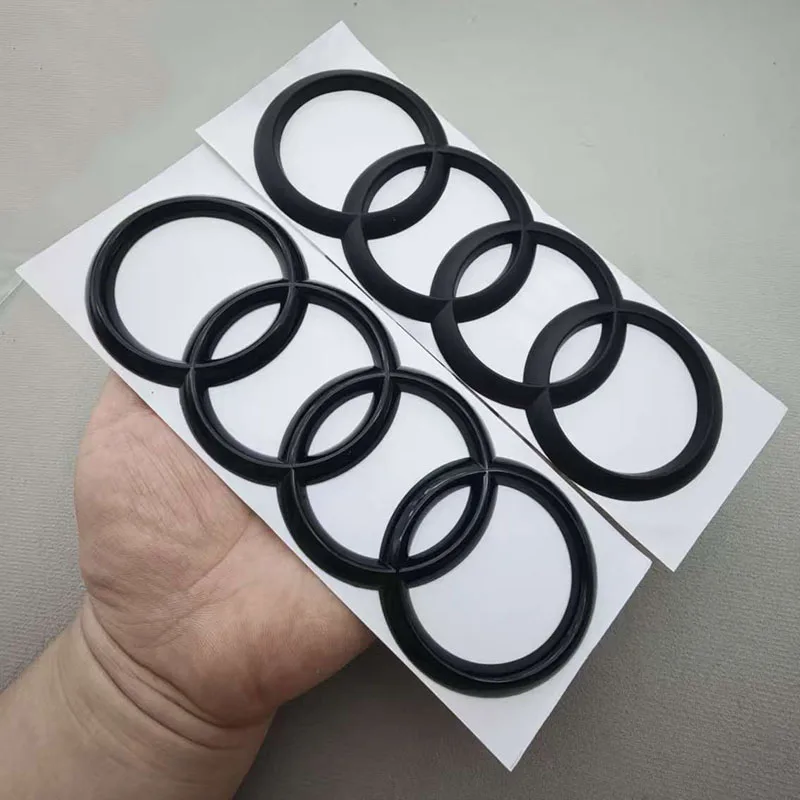 1 قطعة 192 مللي متر 4 خواتم ABS كروم الأسود سيارة جذع شارة شعار مائي شعار ملصق اكسسوارات لأودي A1 A3 A5 A4 S3 S4 TT RS3 RS5