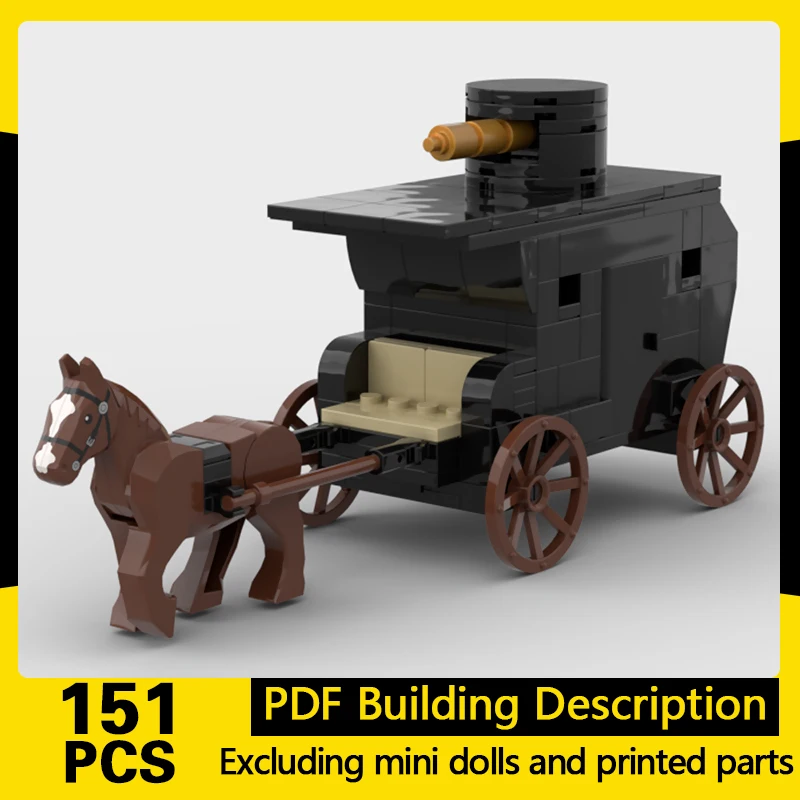 Medieval Castle Model MOC Building Bricks Western War Wagon Modular Technology Gifts Holiday Assemble Children Toys Suit