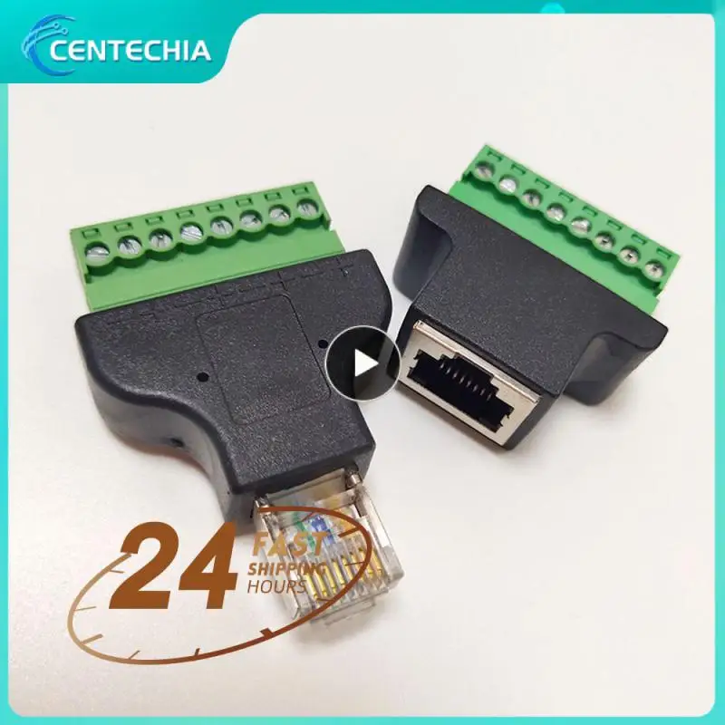Female to Screw Terminal 8 Pin Connector Ethernet Cable Extender Adapter Computer Related Connection and Connectors