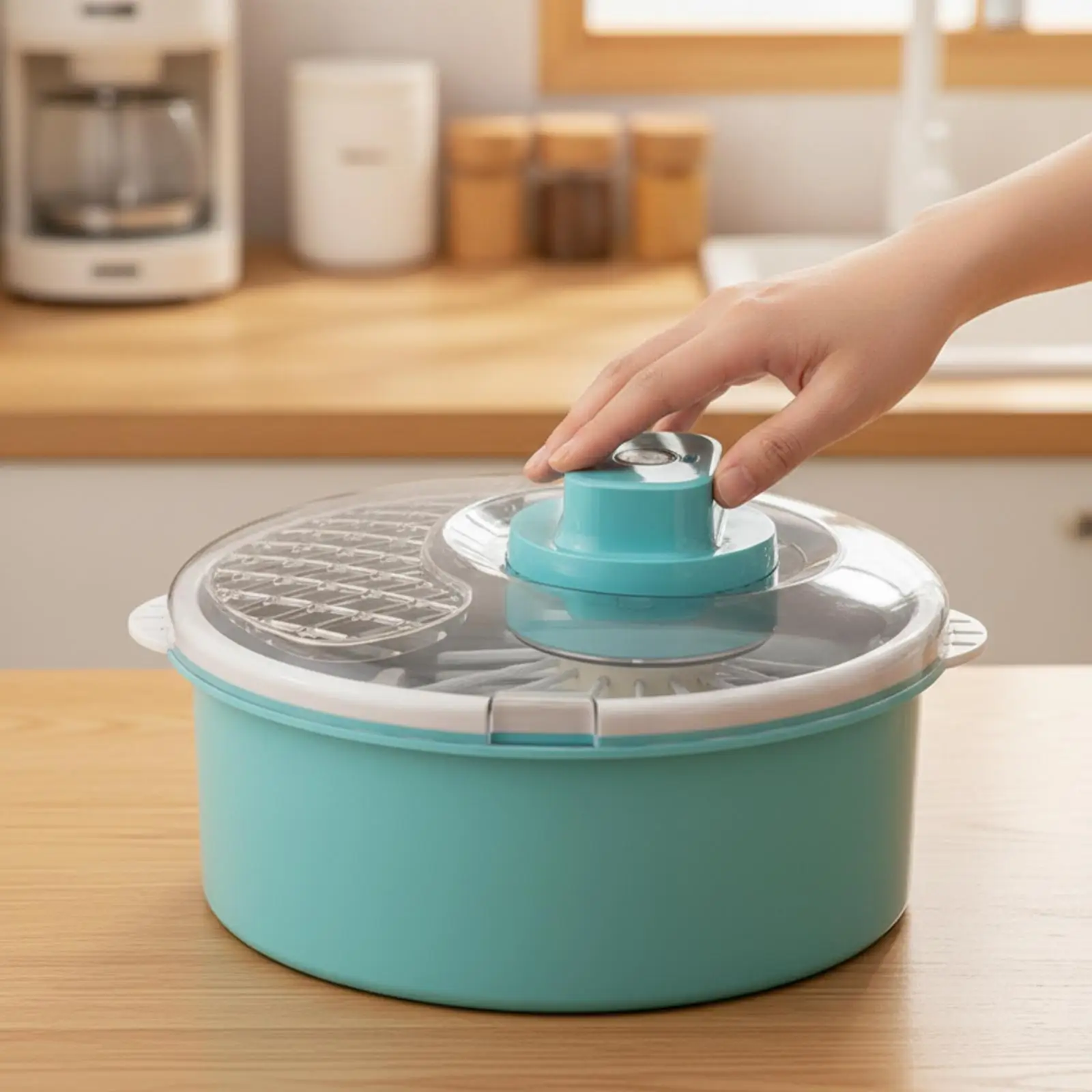 Vegetable Washer with Basket Electric Fruit Washer Vegetable Drying Basket Countertop Appliance Easy to Use for Home Cooks