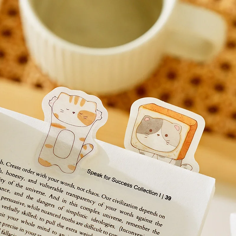 24 Sheets/set kawaii Cartoon Cat PVC Bookmarks Bunny Page Marker for Reading Children Gift School Supplies Cute Book Accessories