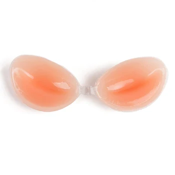 Reggiseno in silicone con patch per il seno da donna, reggiseno invisibile con raccolta del seno, reggiseno push-up senza spalline ispessito, biancheria intima anti-cedimento