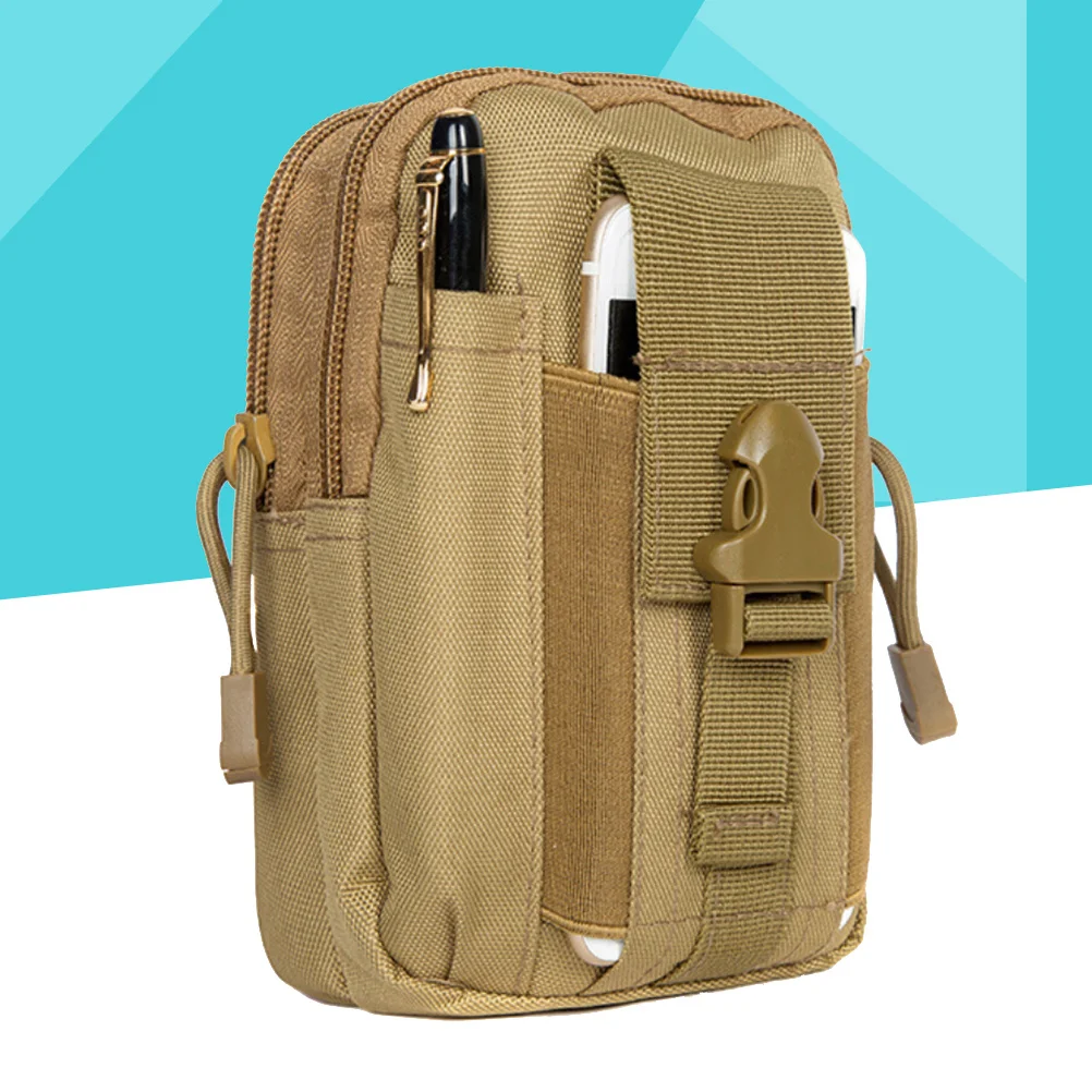 

Khaki Waterproof Waist Pack Water-Resistant High-Density Oxford Cloth for Running Travel Outdoor Sling Belt