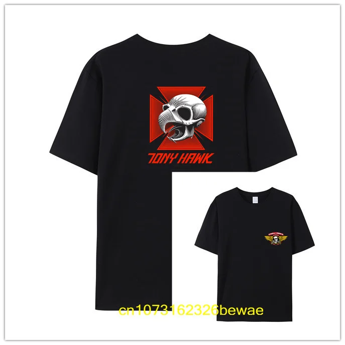 Amazing Tees Men T Shirt Double-sided Oversized Peralta Skateboard Bones T-shirt Male T-shirts