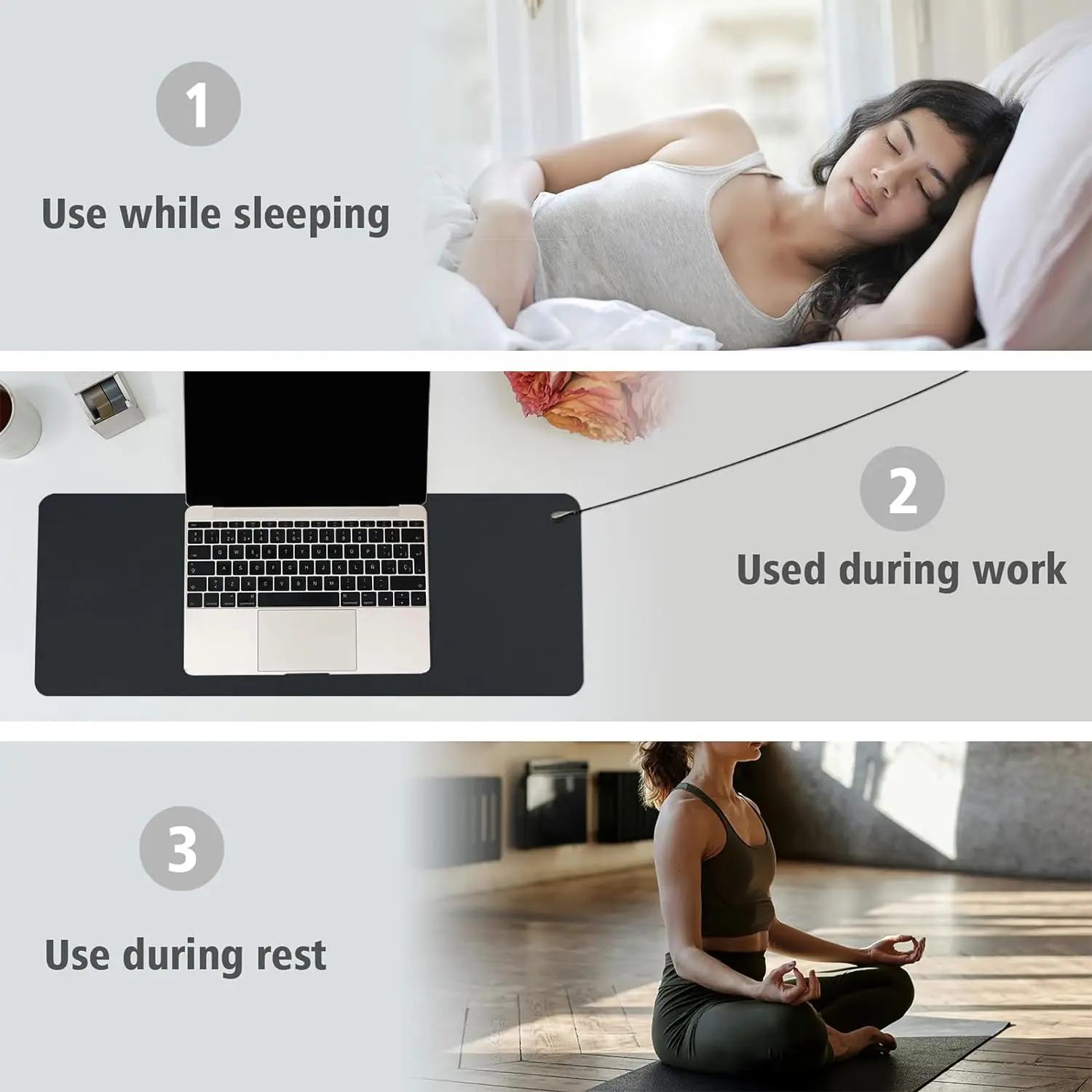 MAXSHARERE Aterramento Esponja Mouse Mat, Aterramento Sleep Mat, Tapete de couro condutor, Desk Mat para melhor saudável, 25x68cm, SBR