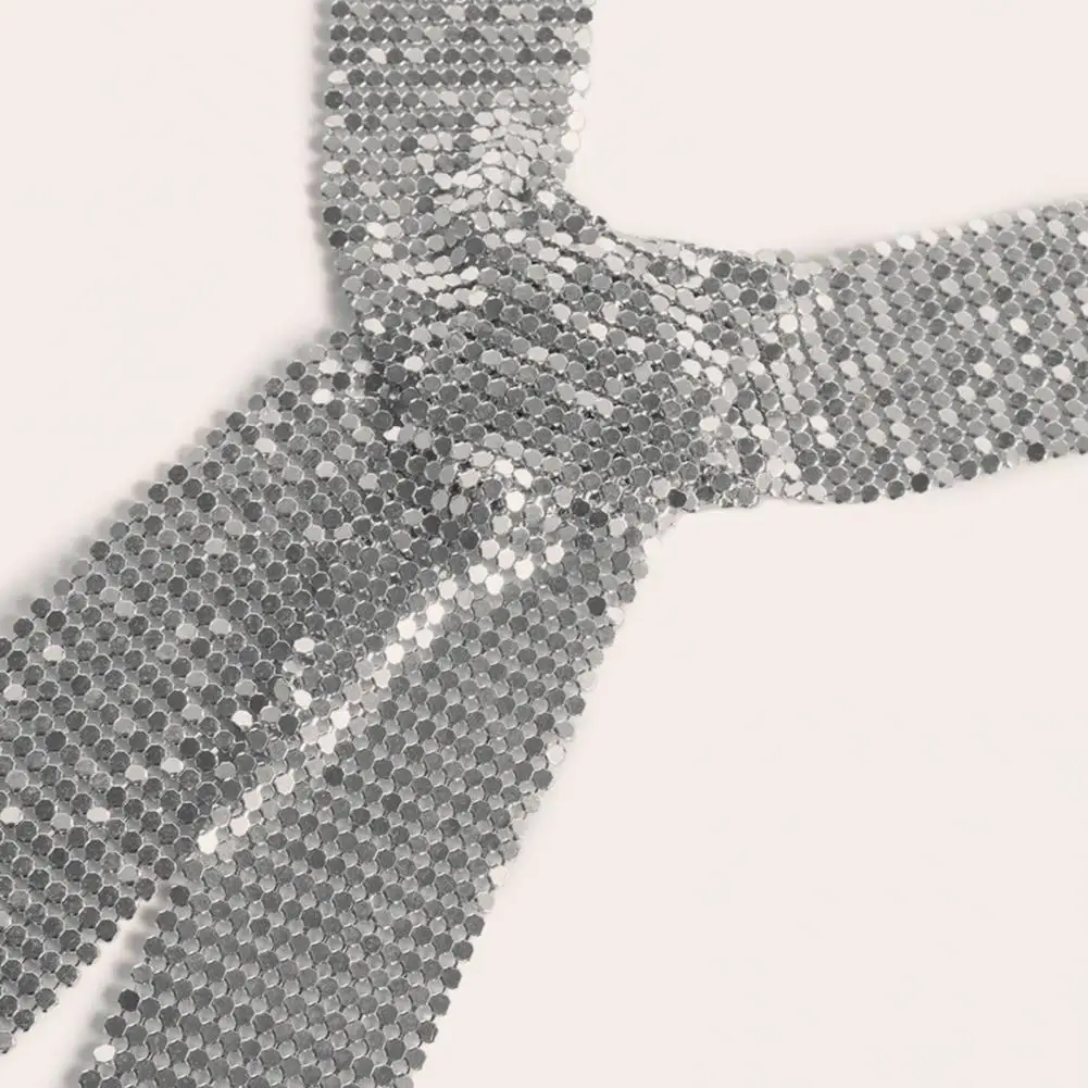 

Metal Scarf Sparkling Sequin Thin Long Scarf Night Club Party Glittery Women Neck Wrap Neck Accessory 2025 New Hot