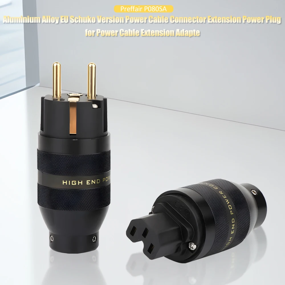 

Hifi P201 Series Aluminium Alloy EU Version Gold/Rhodium Plated Power Cable Connector Plug for Power Cable