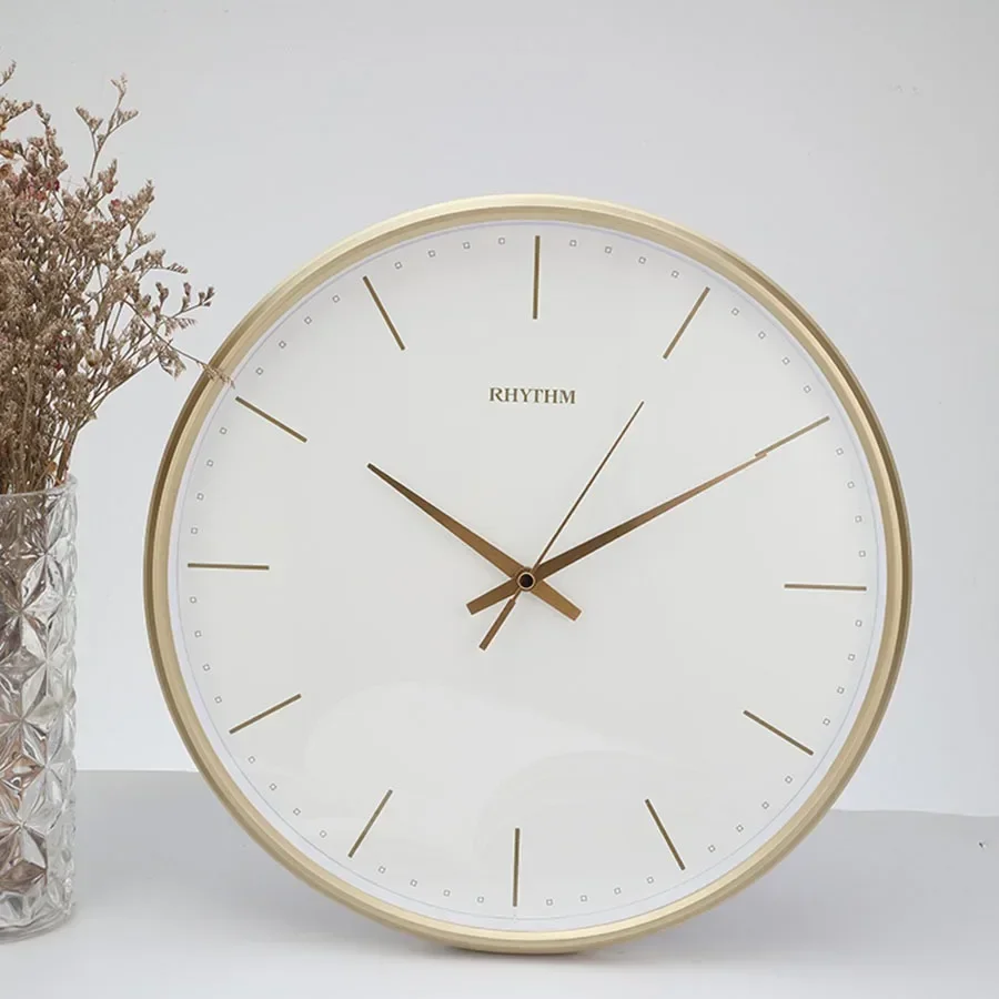 

Decoration Wall Clock Home Hand Elegant Gift Quartz Wall Clock Living Room Classic Gold Round White Glass Nordic Saat Room Decor