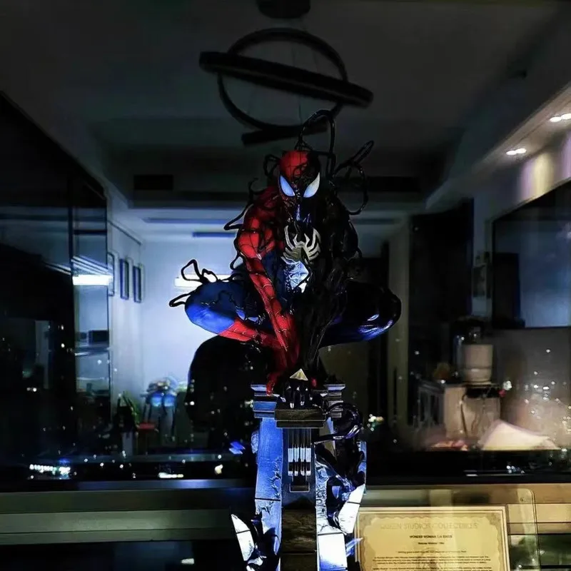 Marvel Symbiote Spider Man Venom Up Collectible Statue Model Action Figure For Marvel Fans Desktop Display Decor view 4