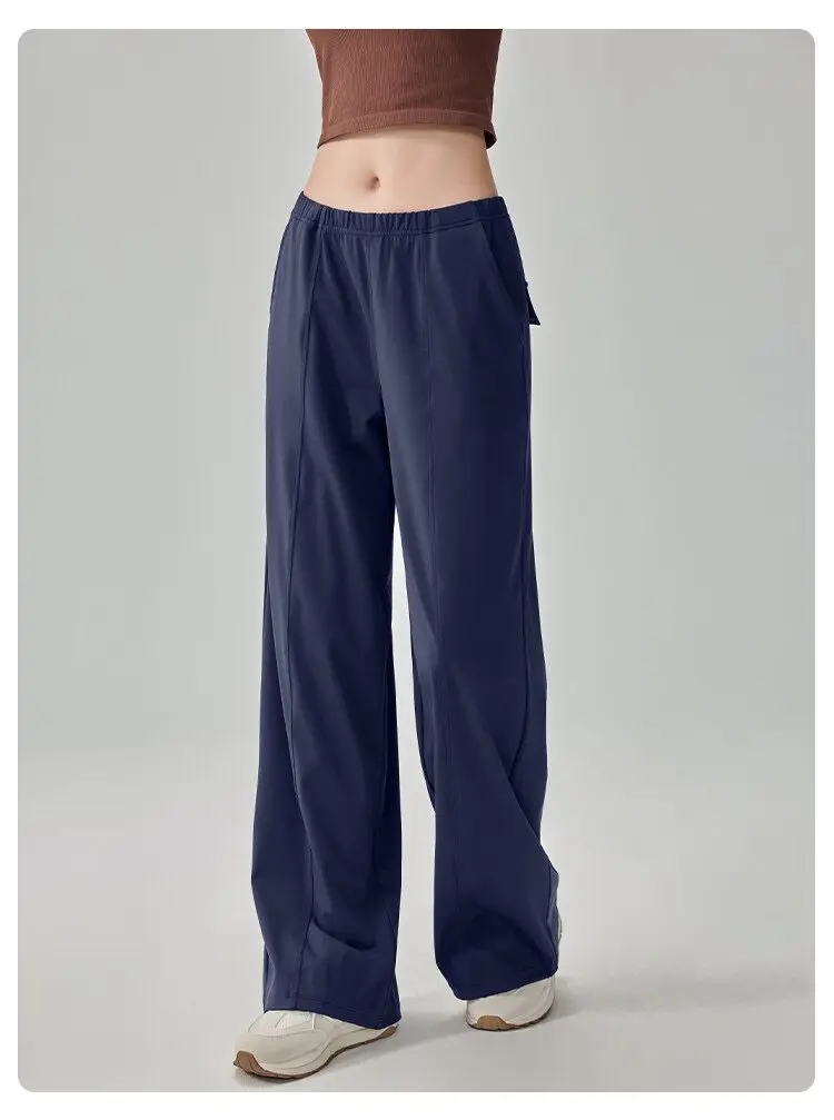 Lässige Yoga-Hosen für Damen, schnelltrocknende, weit geschnittene Hosen, ideal zum Laufen, für Pilates, Fitness, gerade geschnitten, locker sitzende Sport- und Fitnesshosen, Leggings. – Detail 3