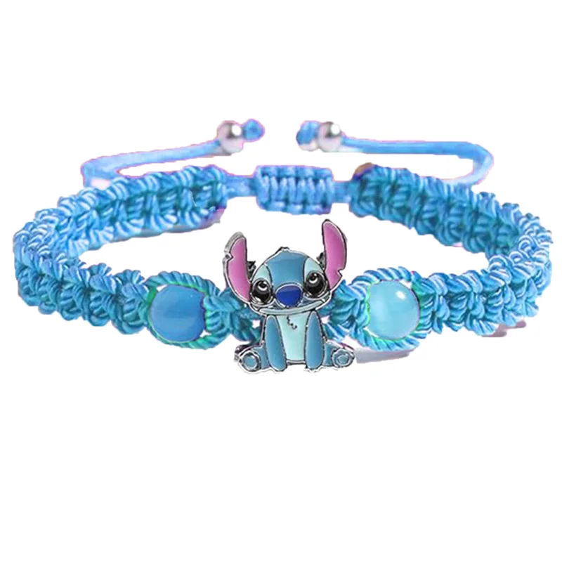 Disney Stitch Girls Bracelet Cartoon Lilo & Stitch DIY Bracelet Beads Woven Bracelet Jewelry Girl\'s Birthday Gift