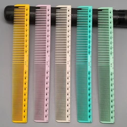 Hair Cutting Comb With Scale Cyan Yellow Ruler Haircut Combs Barber Shop Hairdressing Hairbrush Salon Styling Tools Y0521