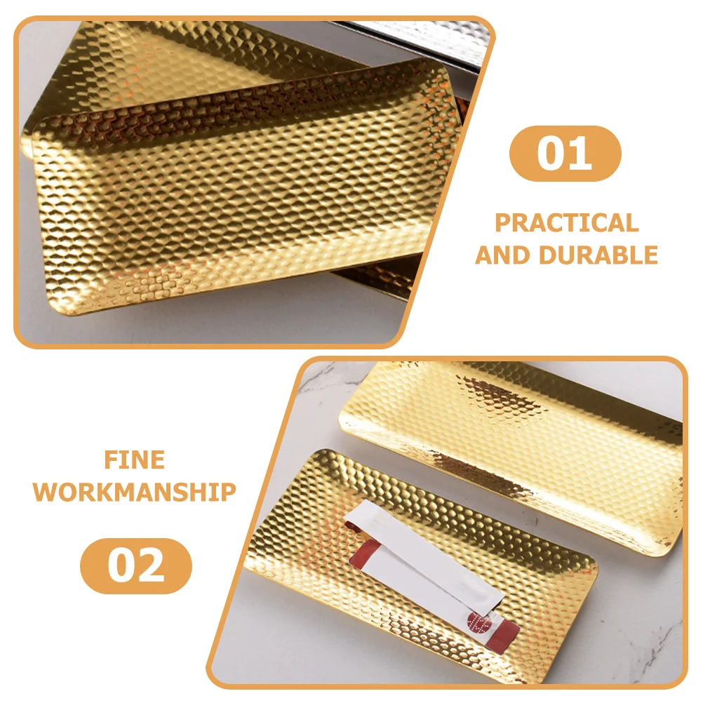 

Nordic Style Stainless Steel Tray Rectangular Jewelry Storage Snack Dessert Serving Tray Multipurpose Storage Organizer