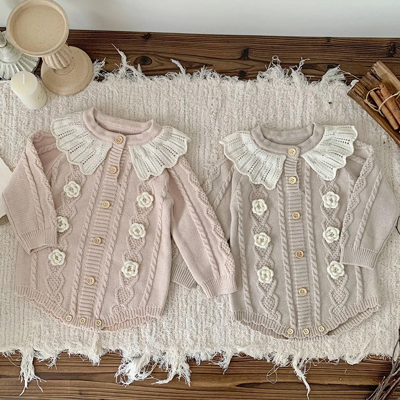 2024 New Autumn Baby Clothing Toddler Baby Girl Knitted Romper Infant Baby Girls Knitted Jumpsuit Korean Style Climbing Suit