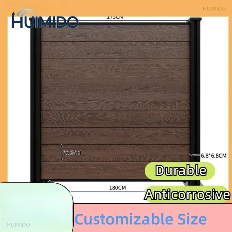 1.8mx1.8m WPC fence x 5 sets Dark Brown Wood Plastic Composite WPC Fence Panels for Garden Privacy and Security