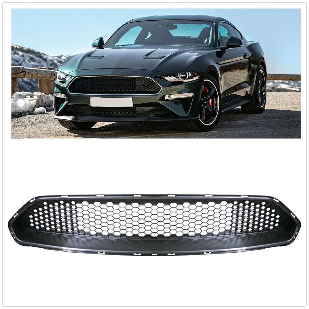 Car Front Grille Upper Bumper Hood Mesh Grid Racing Grills For Ford Mustang 2018-2023