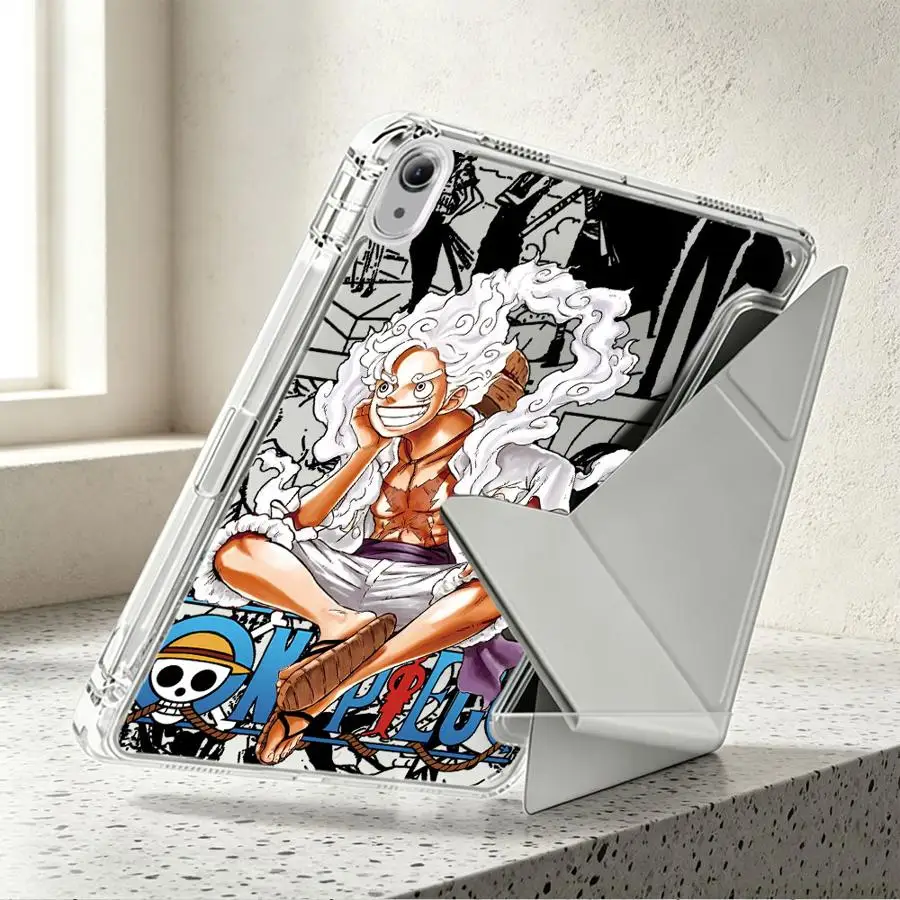O-One Piece Luffy 5 Gear Tablet Case For Samsung Galaxy Tab A9 Plus S10 Lite A8 S8 S7 FE A11 S9 Plus With Pen Slot Cover