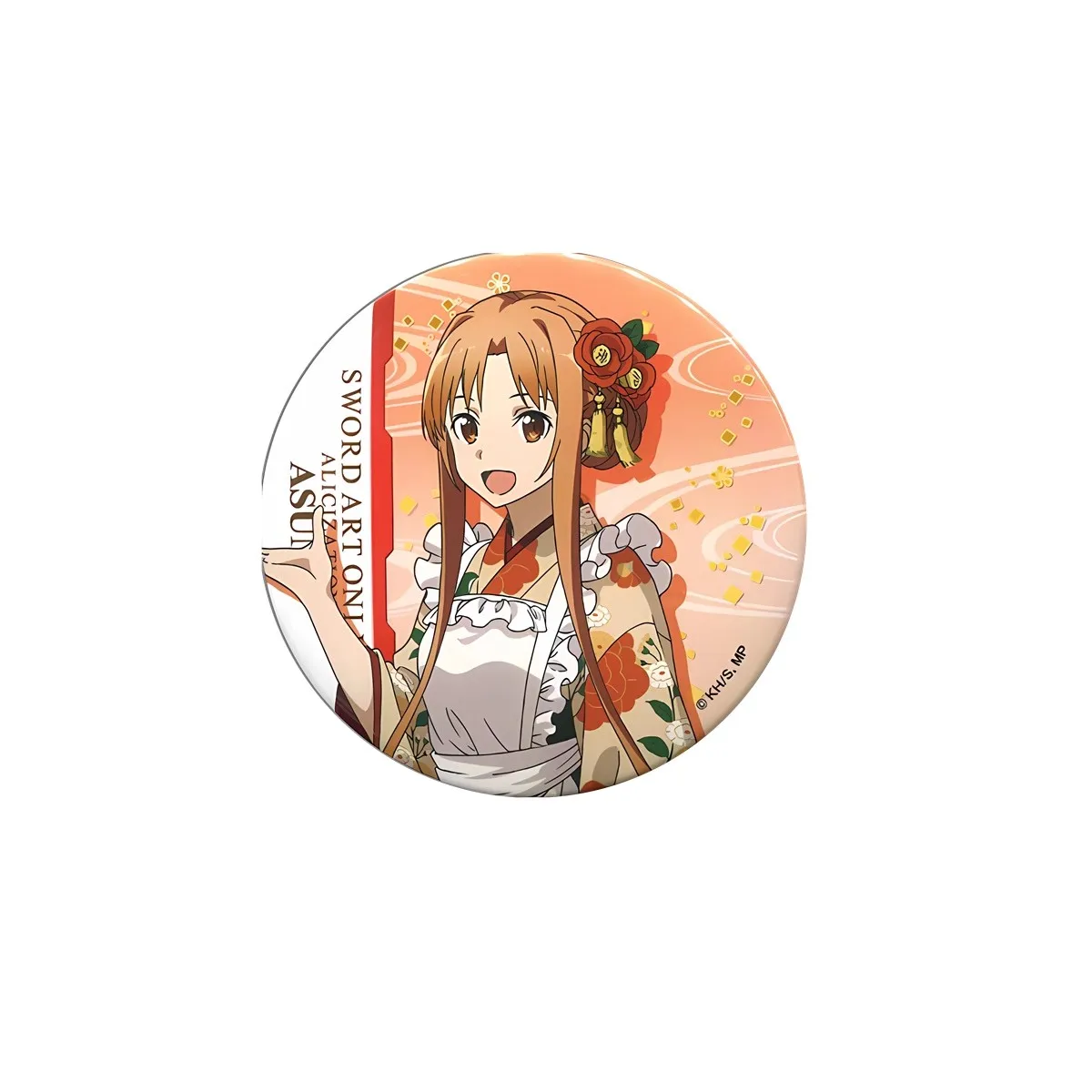 58 مللي متر أنيمي السيف الفن على الانترنت ساو يوكي Asuna Asada شينو أليس تأثيري حلي شارة دبوس SPTE صفيح بروش دعامة عيد الميلاد جيلف #2