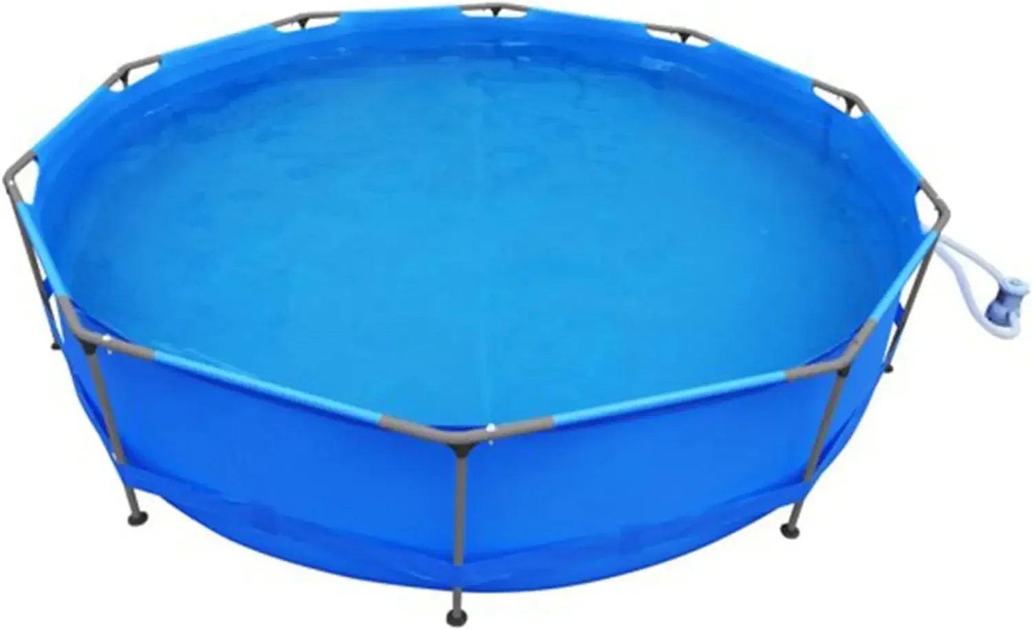 Round Metal Framed Above Ground OutdoorBackyard Swimming Pool with Simple Quick Connection Filter Pump and1,617Gal WaterCapacity