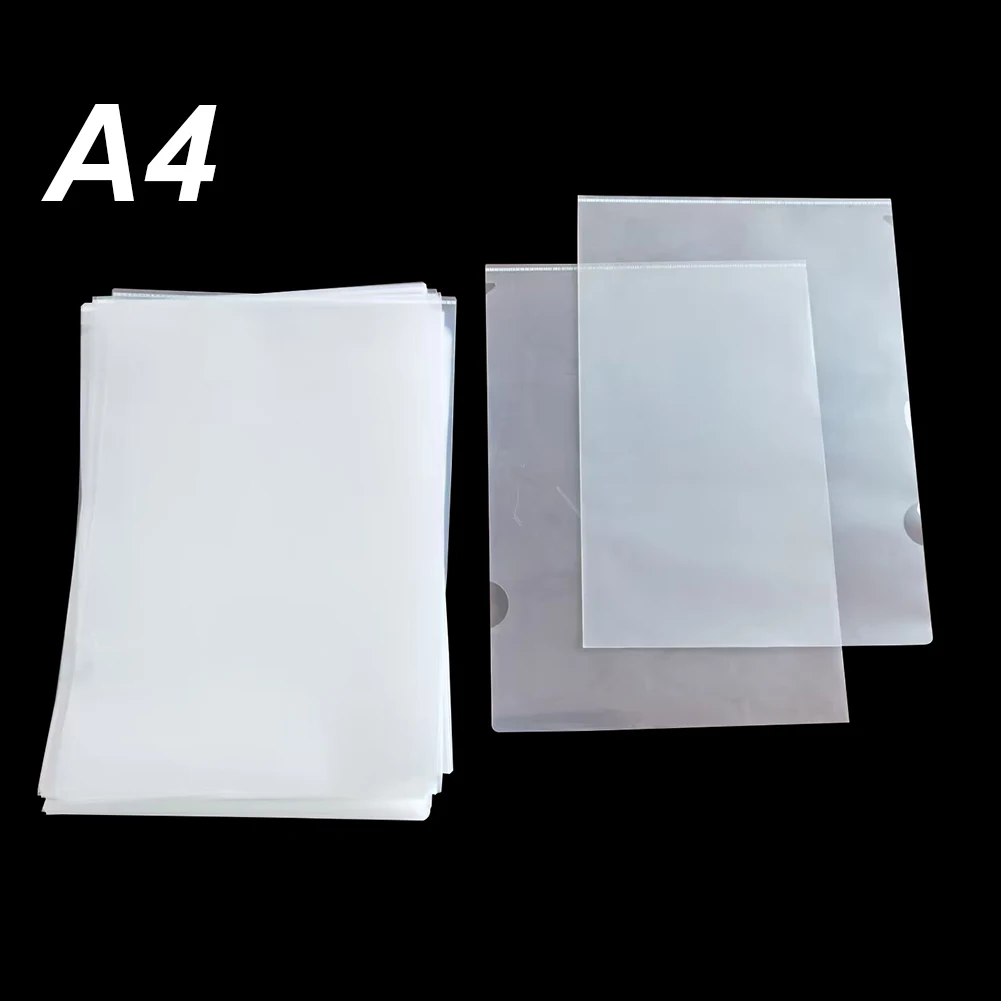 12pcs Clear Document Folder L-Type Plastic File Folders Copy Safe Project Pocket US Letter/ A4 Size in Transparent Color