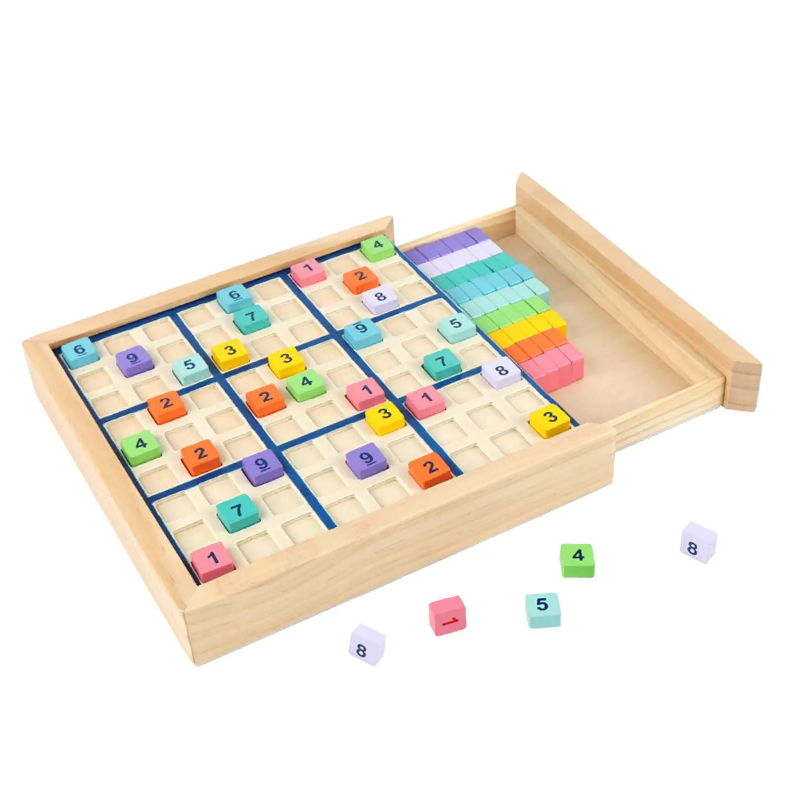 Wood Sudoku Puzzle Playset Montessori for 3 Years and up Kids Thinking Game