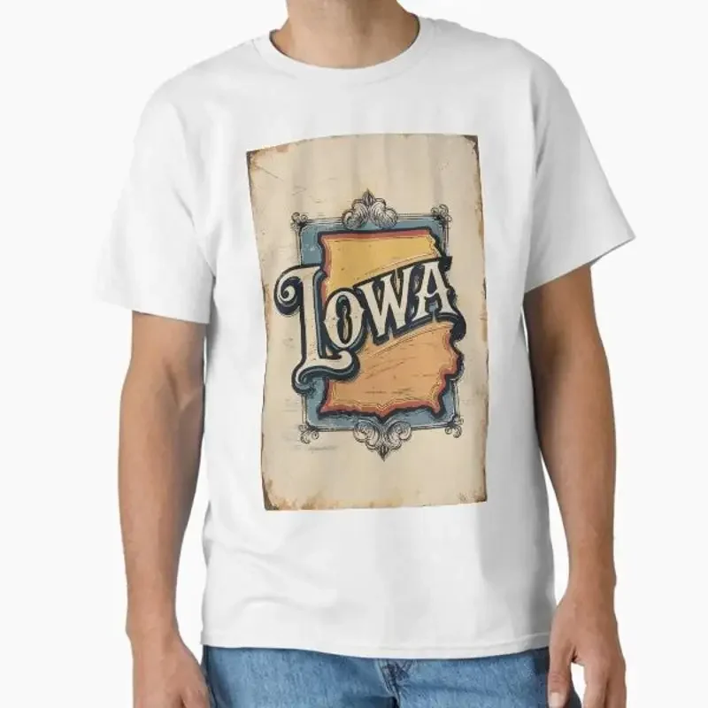 Iowa USA Vintage Travel Retro Postcard Design T Shirt Made in US AUS Size S 2XL