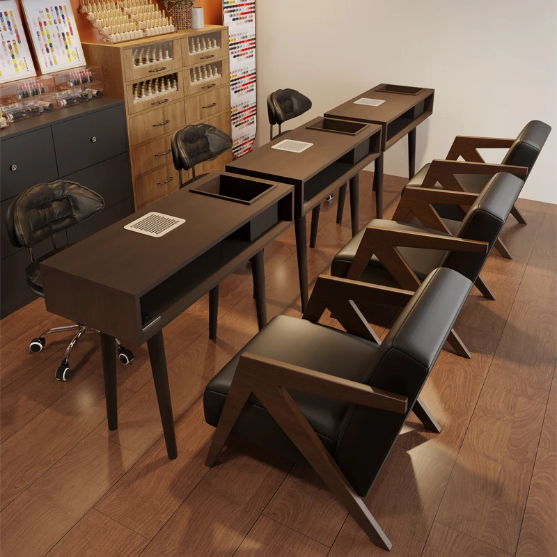 Storage Vintage Nail Desk With Dust Collector Luxury Modern Classic Nail Desk Chic Aesthetic Table Manucure Saloon Furniture