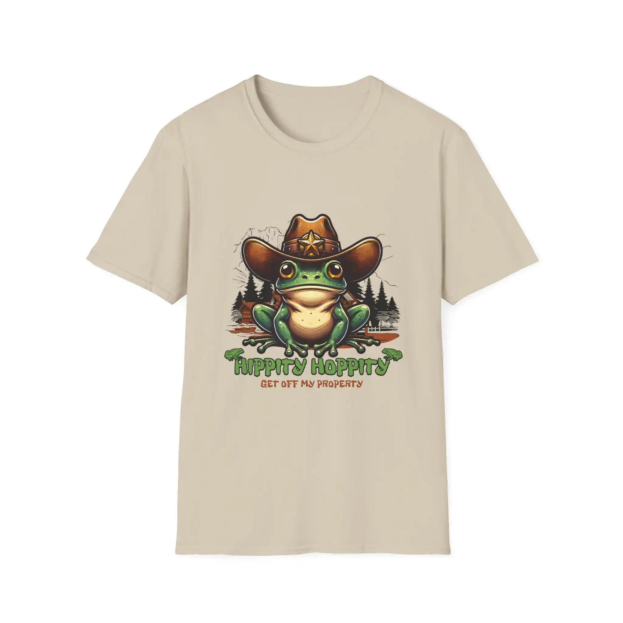 

Cowboy Frog T Shirt Funny Hippity Hoppity Get Off My Property Western Animal Lover Novelty Top