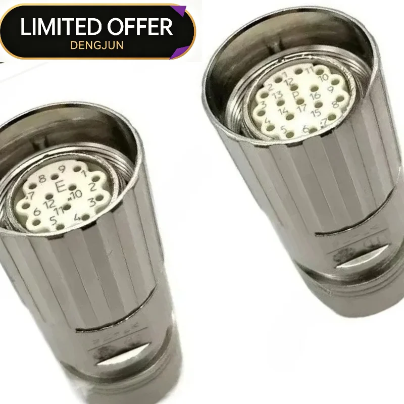 M23 M623 Straight 17 Pin Encoder Connector Male Female Internal External Thread Industrial Circular Aviation Plug