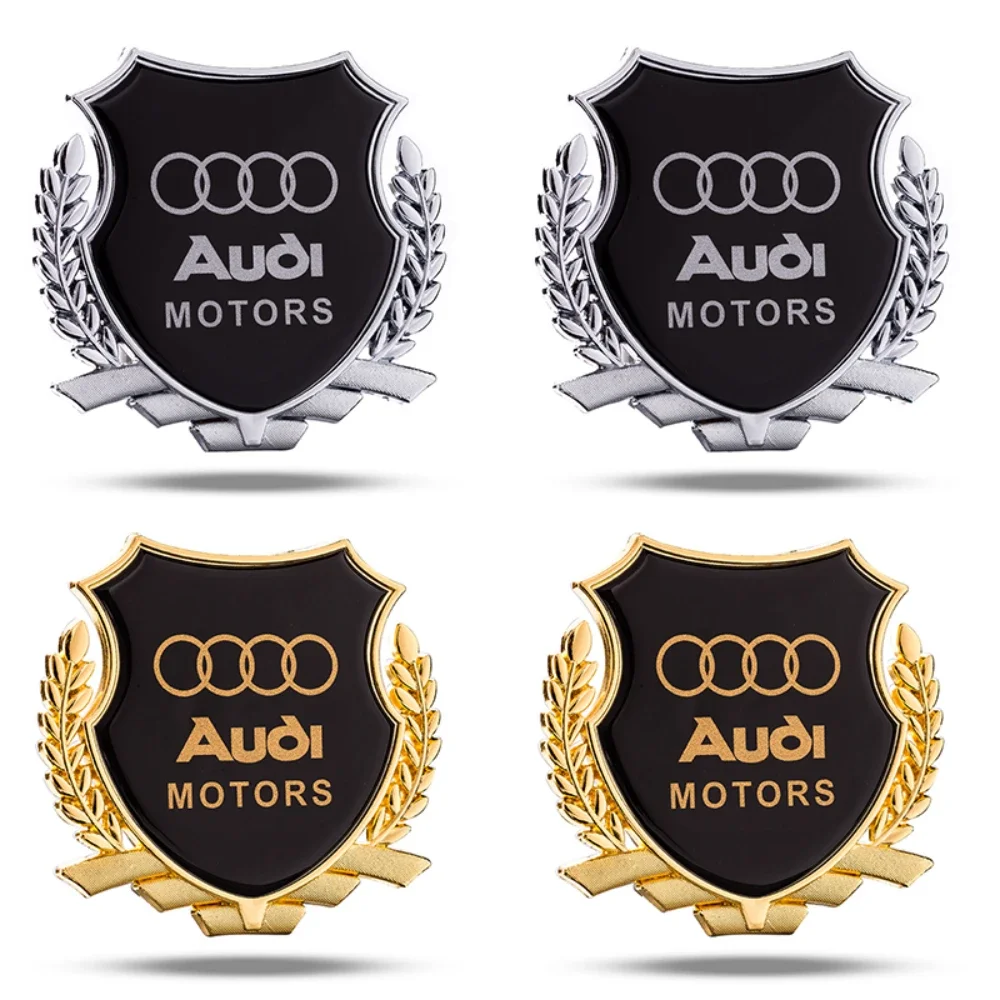 1PCS 3D Car Metal Cap Badge Sticker For Audi Sline A3 A4 B8 8P B9 8V B6 A5 B7 A1 A6 C6 Q3 Q5 Q7 A7 TT S3 S4 S5