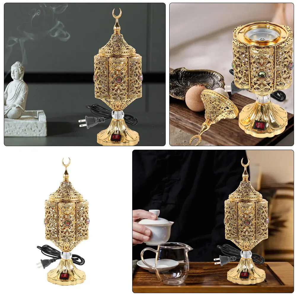

Electric Incense Burner Middle East Cast Iron Censer Us Plug Home Decor Aroma Therapy Safer for Families with Kids and Pets