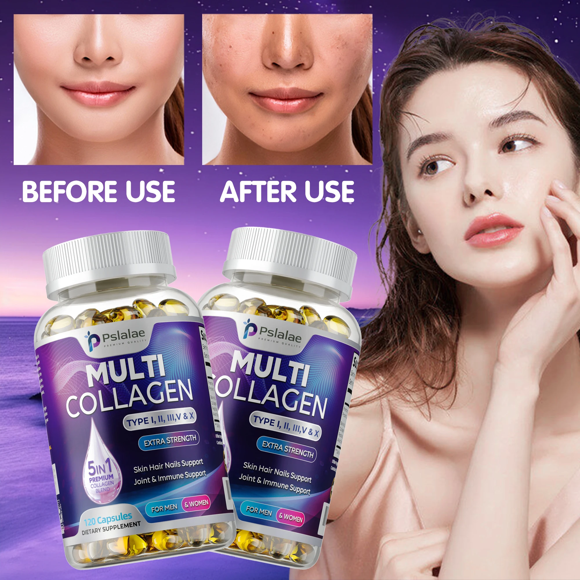 

Multiple Collagen Complex - Supports Joint, Skin and Immune Health, Improves Absorption, Boosts Energy and Improves Immunity