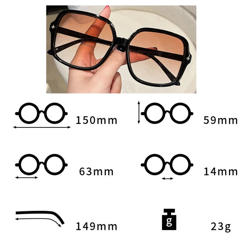 Unisex Vintage Square Sun Glasses Luxury Design Women's Sunglasses Oversized Frame Sun Eyewear Classic Party Decoration Eyewear image 6