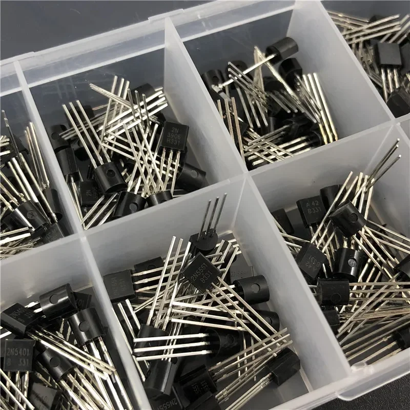 10ValuesX20 200 pezzi TO-92 Kit assortito assortimento transistor 2N2222 2N3904 2N3906 2N5087 2N5088 2N7000 MPSA42 MPSA92 ecc.